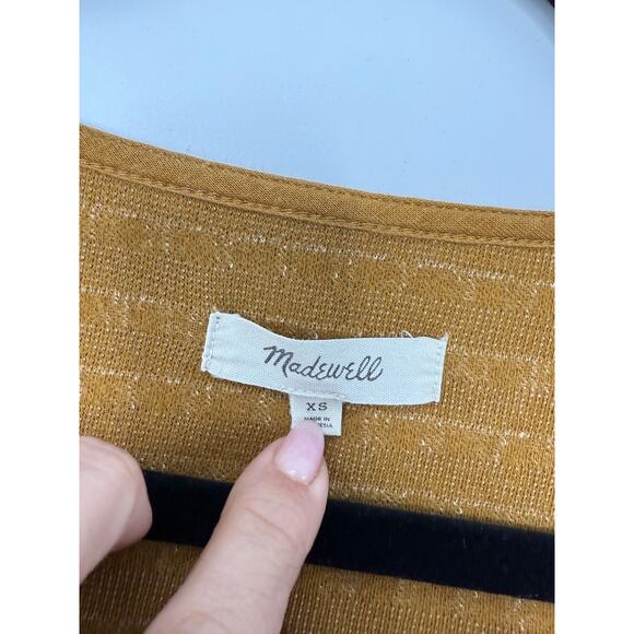 Madewell Mustard Print Square Neck Long Sleeve Blouse Top XS Cottagecore Boho - Picture 5 of 10